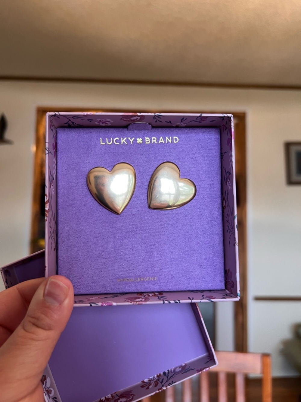 NIB Lucky Brand Heart Earrings
